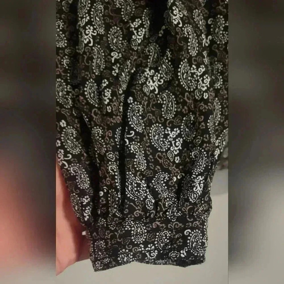 Beachlunchlounge top, Black/White/Brown, Paisley pattern, medium - Picture 7 of 9